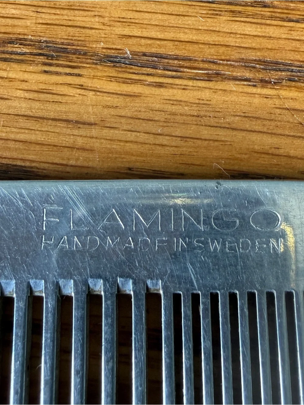 Set Of VTG Aluminum Metal Silver Comb Flamingo Comb Set Made In Sweden